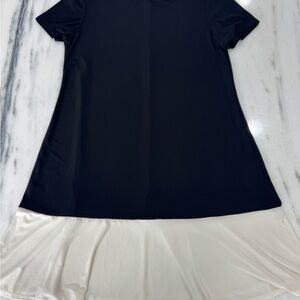 Annalee + Hope Black Dress with White Hem Mini